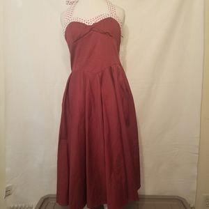 Lindy Bop halter dress burgundy, NWT XL